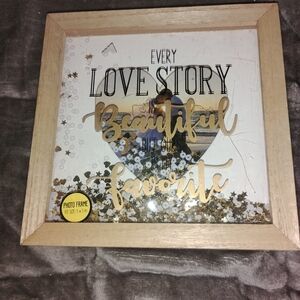 Chic Gold and Tan Love Story Frame